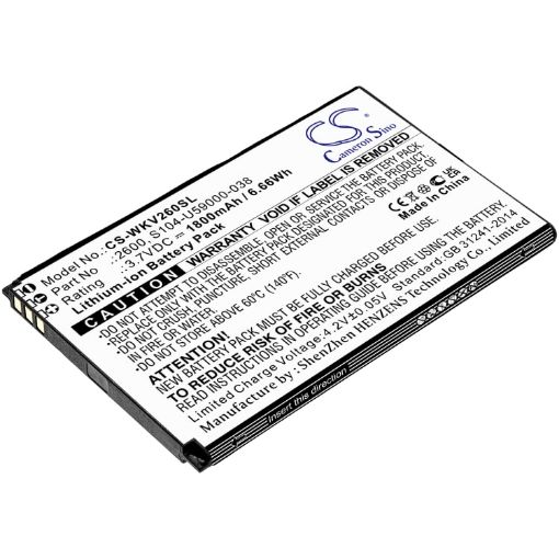 Battery Replacement Wiko 2600 S104-U59000-038 for Sunny 2 Plus V2600 - 1