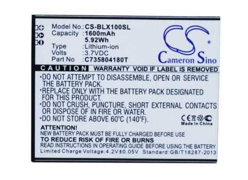 Battery Replacement Blu C735804180T for L100 L100A - 1