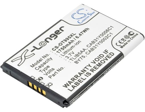 Alcatel BY75 CAB150000SC1 CAB31Y0002C1 CAB31Y0006C1 TLiB5AA TLiB5AD Battery Replacement for One Touch 993D 995 - 1