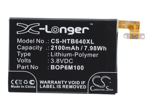 Battery Replacement HTC 35H00216-00M B0P6M100 BOP6M100 for 0P6B640 0P8B200 - 1