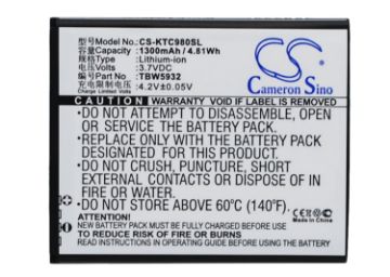 K-Touch TBW5932 Battery Replacement for C980 C980T - 1