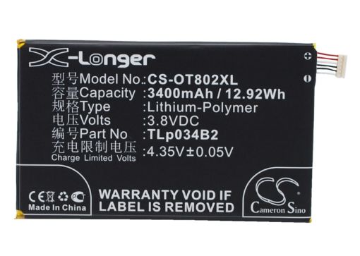 Alcatel TLp034B1 TLp034B2 Battery Replacement for A995L Hero N3 - 1