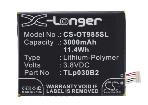 Battery Replacement Vodafone TLp030B2 for OT-985N Smart 4 Power - 1