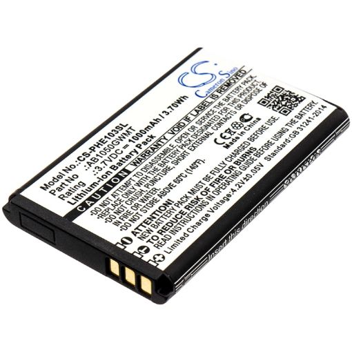 Replacement Battery Philips AB1050GWMT for E103 E106 - 1