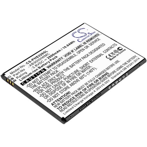Picture of Battery Replacement Philips AB3000IWMC for CTS326 Xenium S326