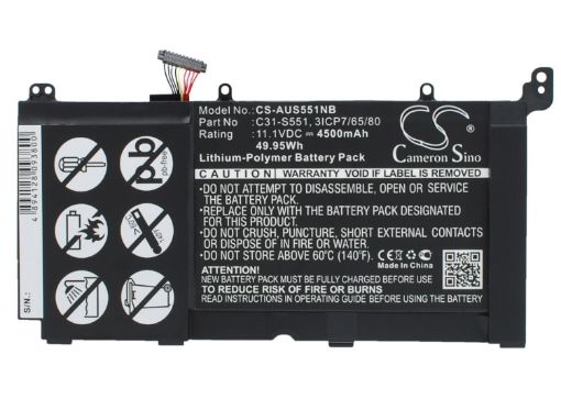 Battery Replacement Asus 3ICP7/65/80 C31-S551 S551LB-CJ046H for S551L S551LA - 1