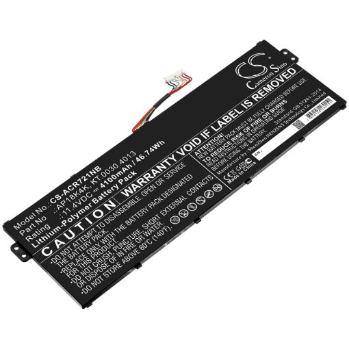 Battery Replacement Acer AP18K4K KT.0030.4013 for Chromebook 311 C721 R721T - 1