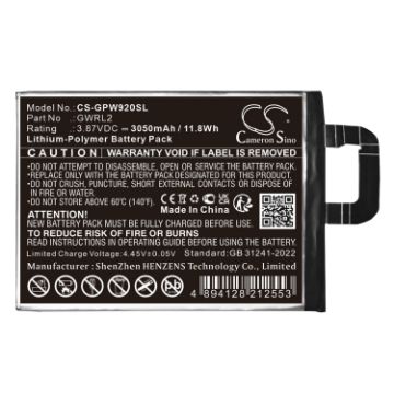 Google GWRL2 Battery Replacement for GC15S GGH2X - 1