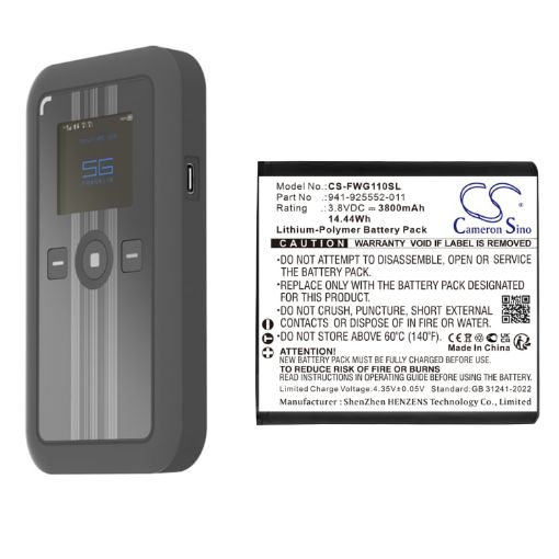 Replacement Battery Jexstream 941-925552-011 for RG1100 - 1