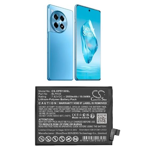 Oneplus BLPA33 Battery for 12R 5G Ace 3 5G Replacement - 1