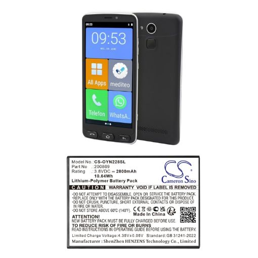 Replacement Battery for Olympia 200869 NEO 2286 NEO - 1