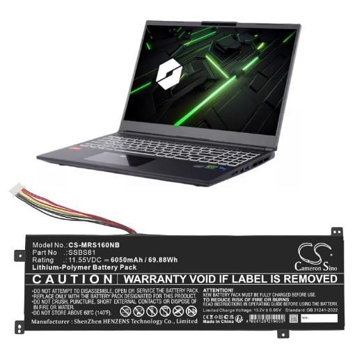 Replacement Battery for Mechrevo SSBS81 16 Pro 16HD-5BB6U 16HDS-7BB6U - 1