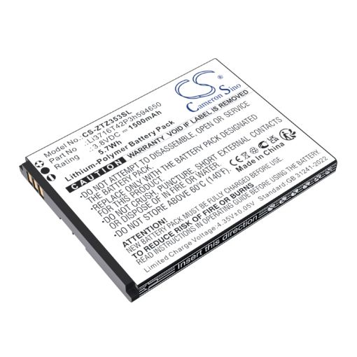 Replacement Battery for ZTE Li3716T42P3h594650 353VL Li3818T43P3h594650 - 1
